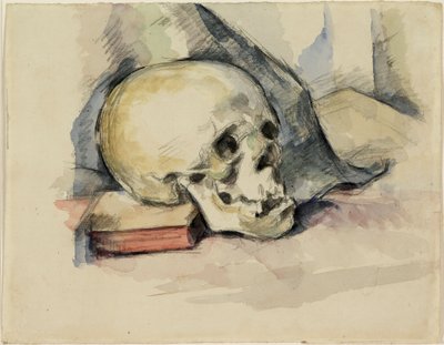 Schädel und Buch, ca. 1885 von Paul Cézanne